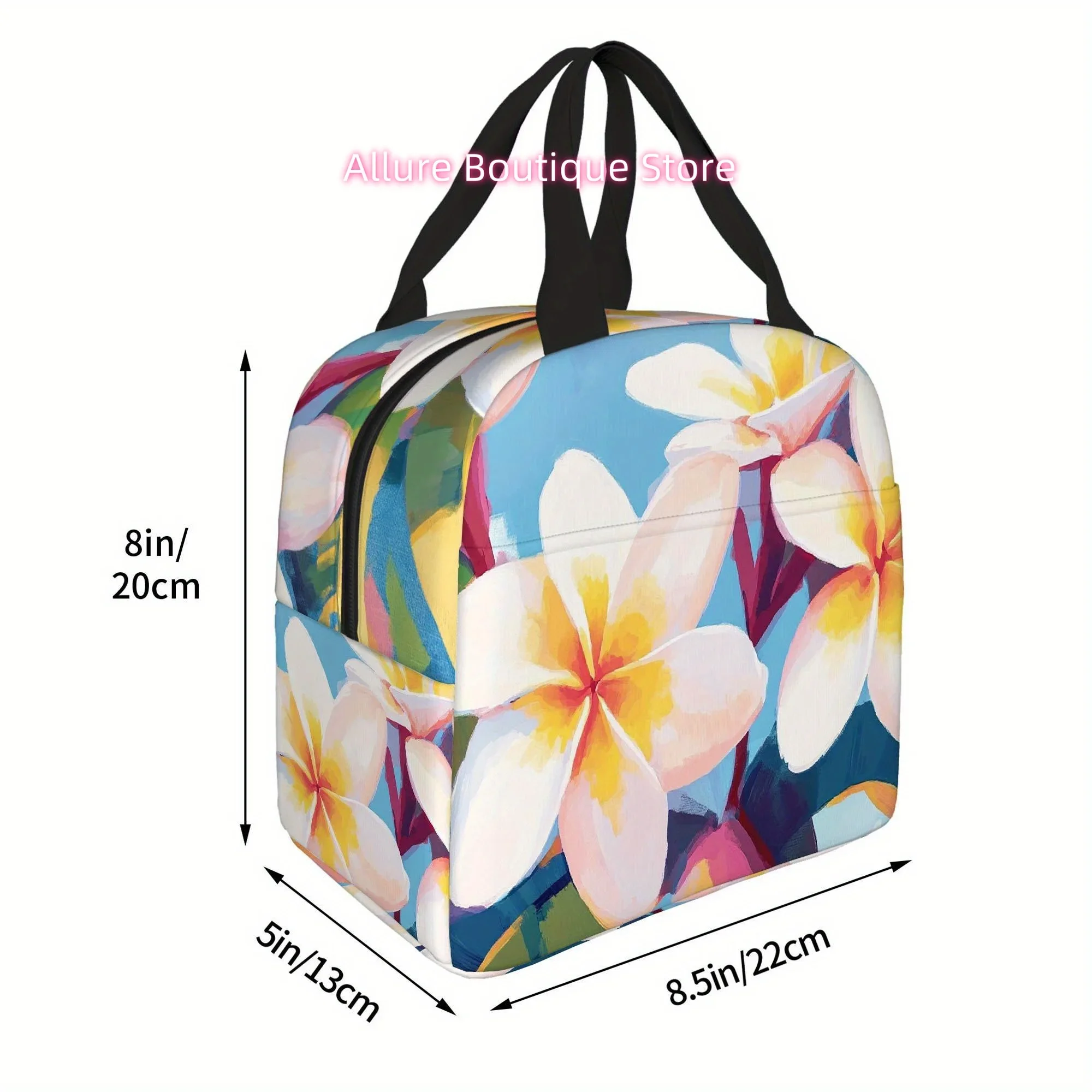 1pc a Colorful Thermal Bag Featuring Bright Tropical Flowers. This Insulated Bag Is Not Intended for Direct Food Contact And Is