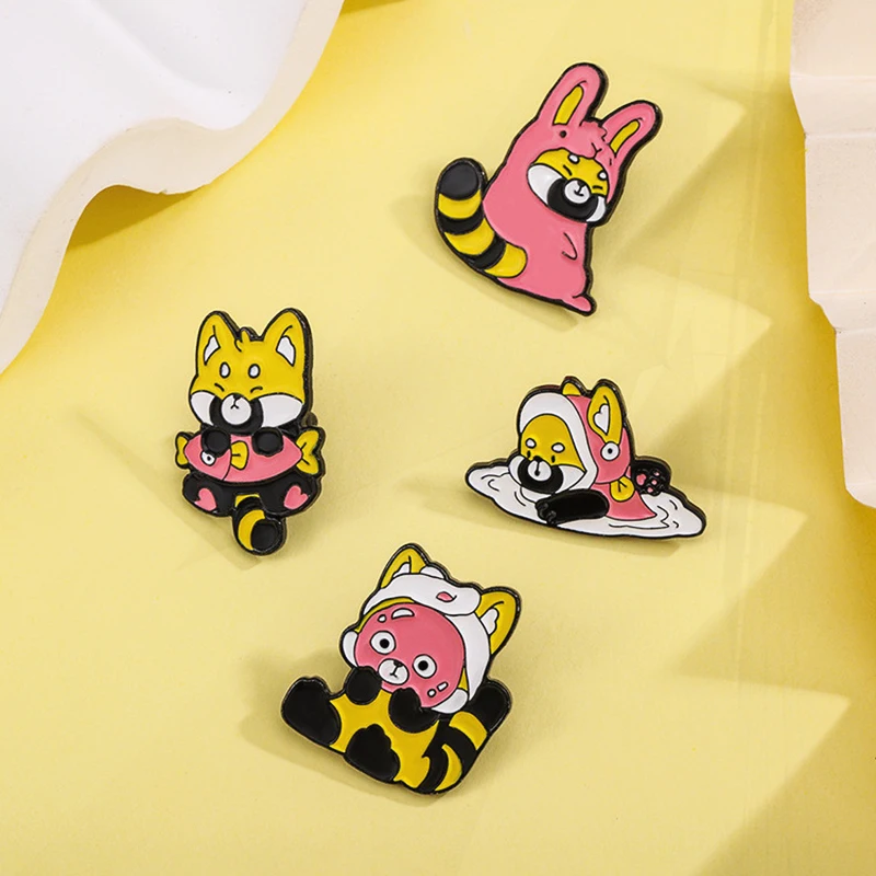 Masker ikan lucu kucing lencana logam Punk lapel Pin perhiasan hadiah untuk anak-anak kucing kreatif Enamel Pin Pinsk