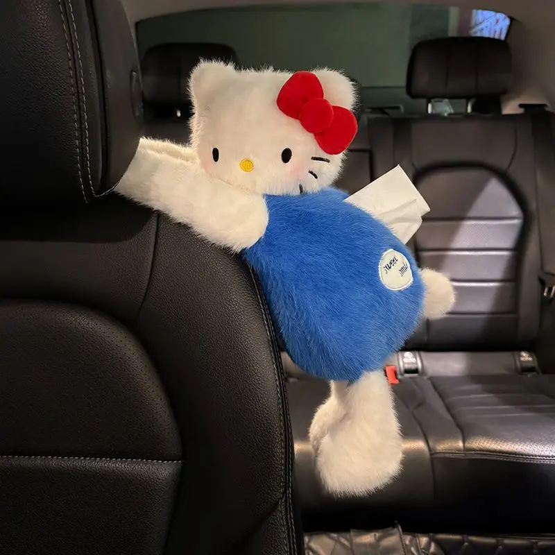 

Sanrio Hello Kitty Cute Plush Doll Seat Back Hanging Type Cartoon Creative Car Tissue Box Car Interior Decoration Gift