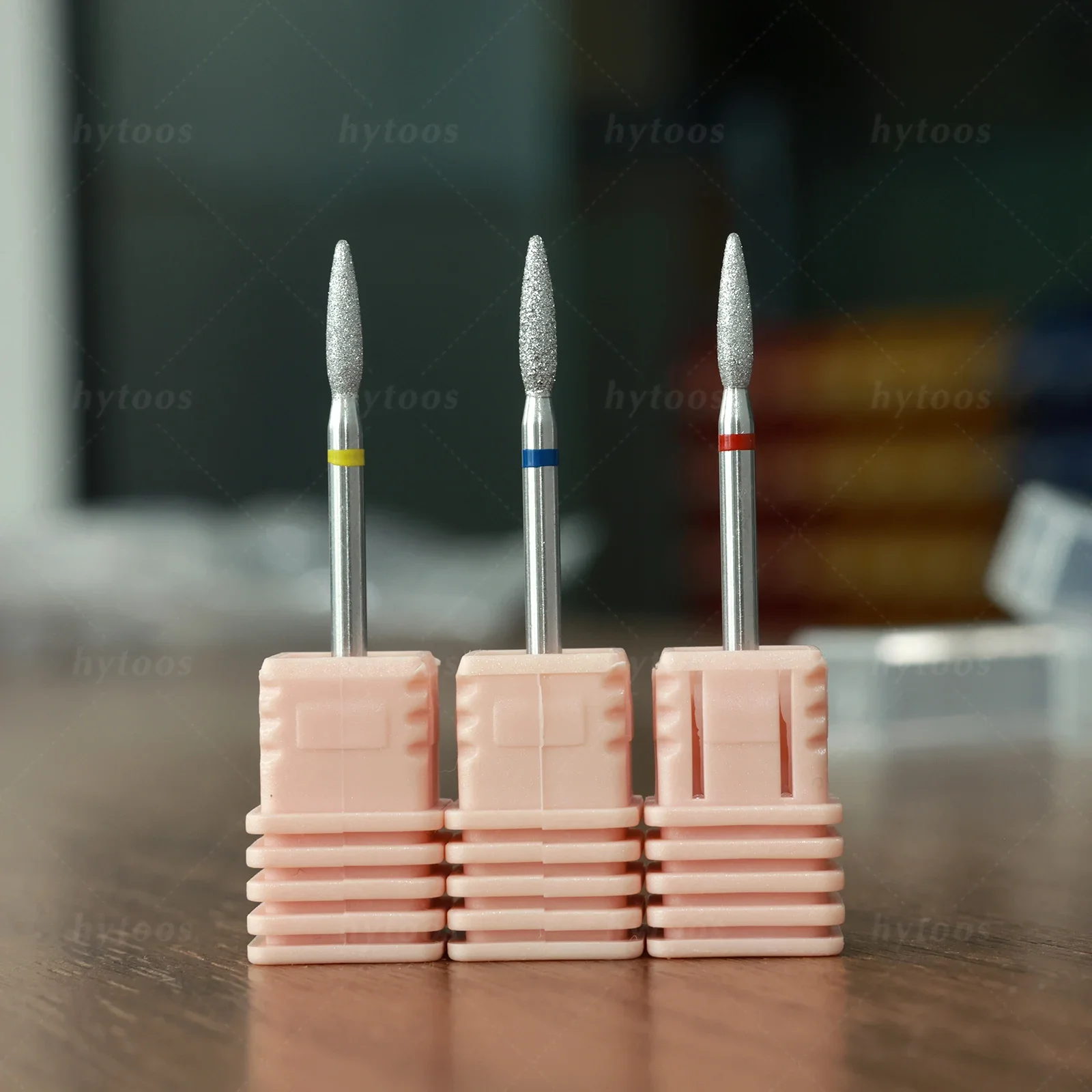 HYTOOS Chrome Diamond Nail Drill Bits Blunt-ended Pro Russian Cuticle Bit for Drills Dead Skin Cleaner Nails Pre-treatment Tool