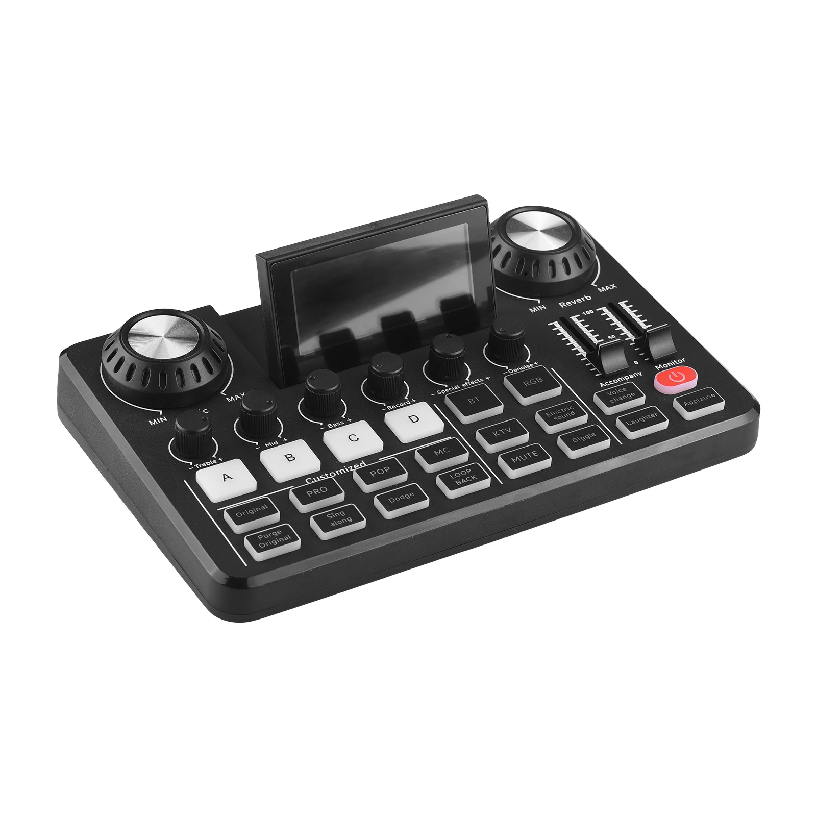 Audio Mixer Desktop Singing Audio Interface BT Wireless Accompaniment Plug and Play Display Screen Adjustable Height