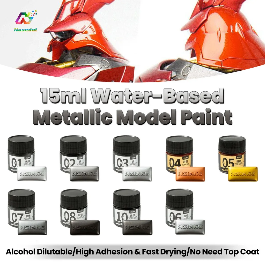 HSIANG 15ml Water Based Model Paint Paste Fast Drying Colorfast No Top Coat Needed for Gunpla Printing Model DIY Hobby Painting