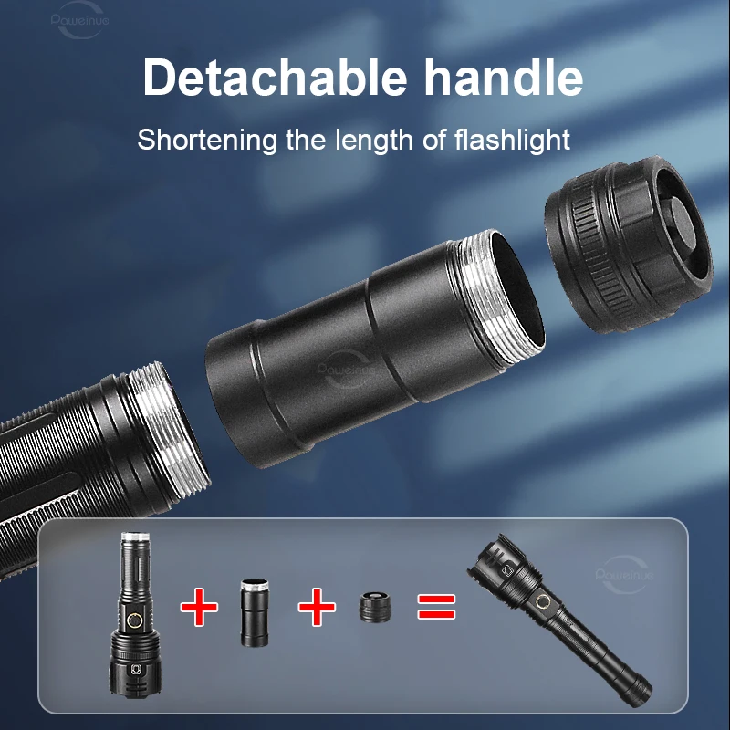 600W High Power LED Flashlight Rechargeable USB Torch Light Long Range 5500M Zoom Flashlight Hunting Fishing Lantern Work Light