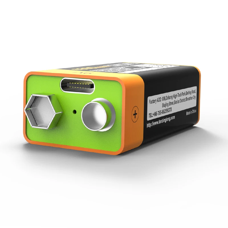 ZNTER 6300mWh 9V batería de litio recargable 6F22 USB batería recargable de polímero de litio para cámara RC