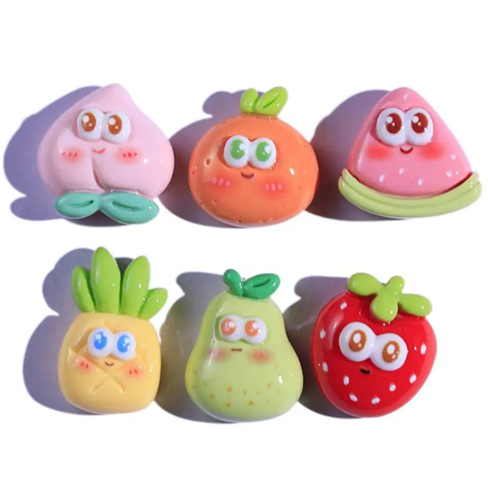 20pcs Cartoon Fruit Resin Slime Charms Flatback Scrapbooking for Croc Shoes Accessories Cream Gel Colorful Phone Case Decor