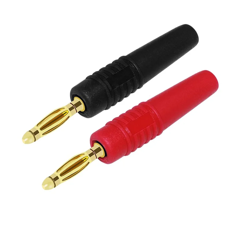 20Pcs 2MM Banana Gold Plate Plugs Connectors For Banana Socket Male Connector Pure Copper Power Supply Terminal