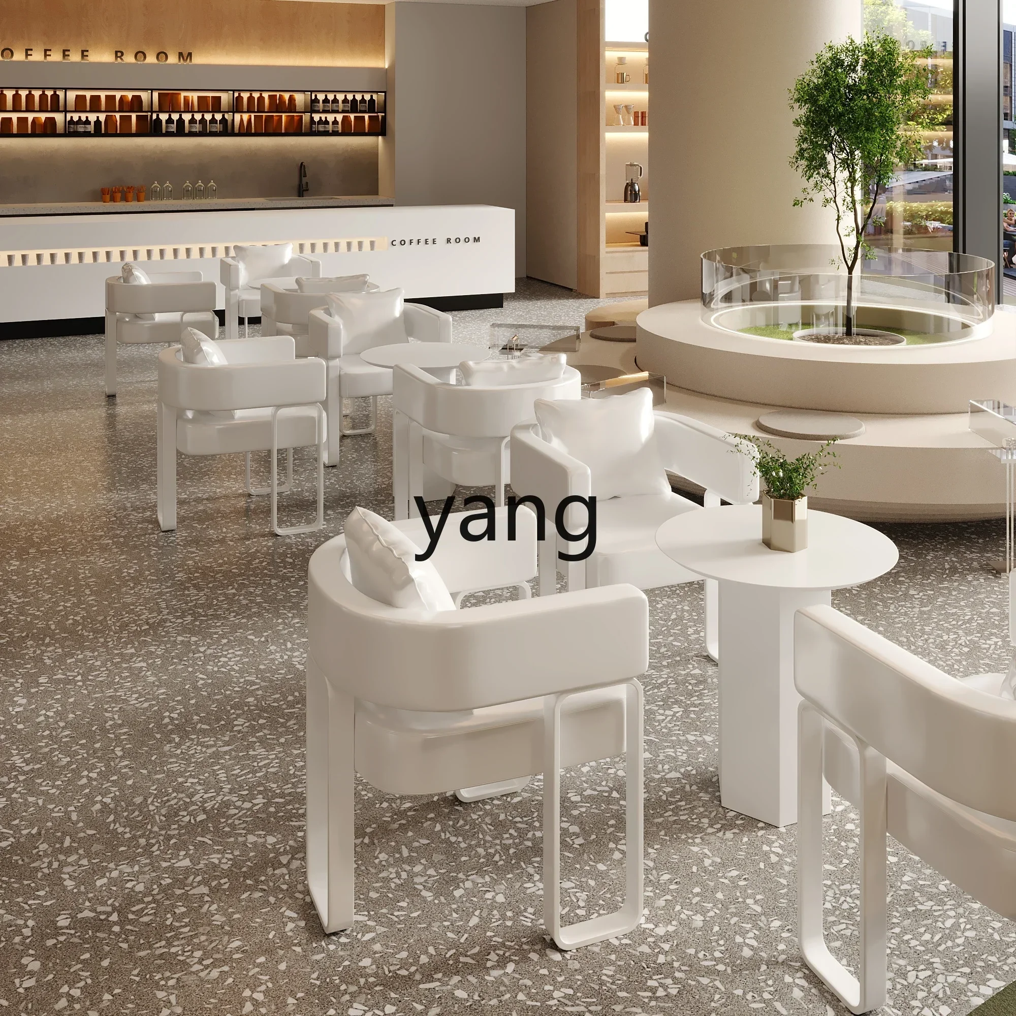 CX Moonlight White Cafe Table and Chair Combination Cream Wind Table and Chair