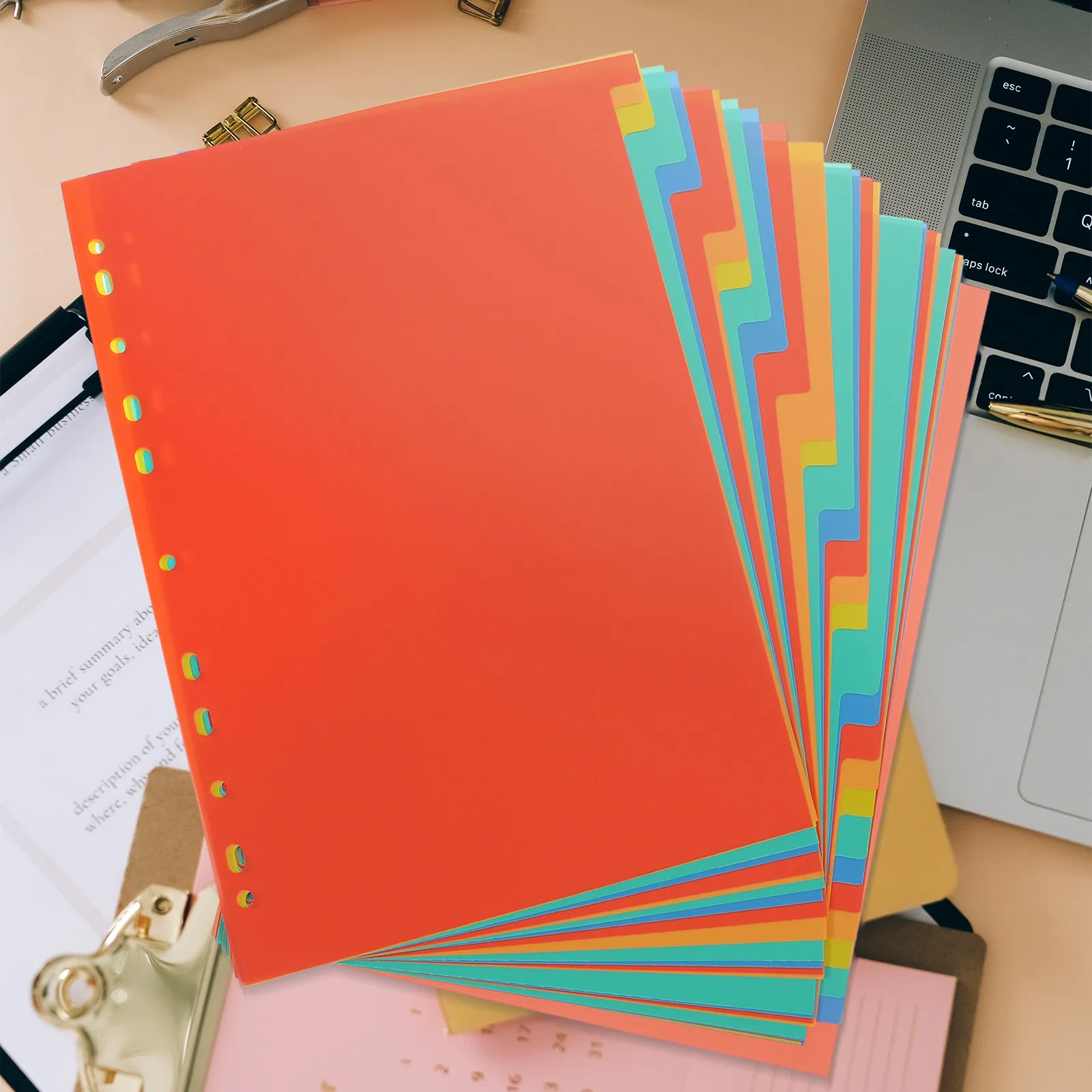 

31 листов бумаги формата А4 для папок-регистраторов, устойчивых к разрывам, с цветными разделителями для организации секций в папках, для школы, офиса, планирования и ведения записей в блокнотах