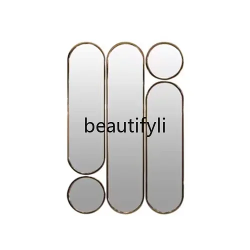 

ss25 Wall decorative mirror decorative hanging mirror restaurant entrance hotel background wall light luxury luminous mirror