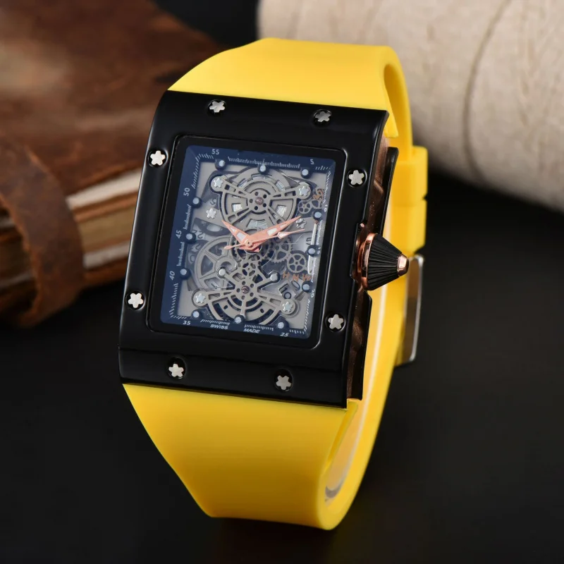 Orologio meccanico a bilanciere imitazione da uomo cavo del commercio estero Orologio semplice ed elegante e versatile Orologio al quarzo casual da uomo