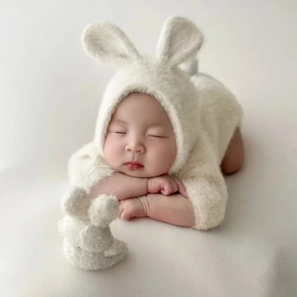 

Cute Rabbit Ear Cap Children's Photography Clothing Baby Soft Mink Velvet Suit Newborn Photography Clothing Studio