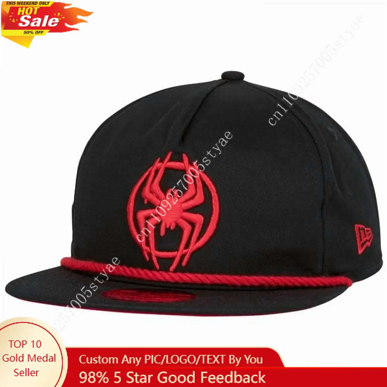 

Spider-Man Miles Morales Logo New Era Adjustable Golfer Embroided Cosplay Rope Hat