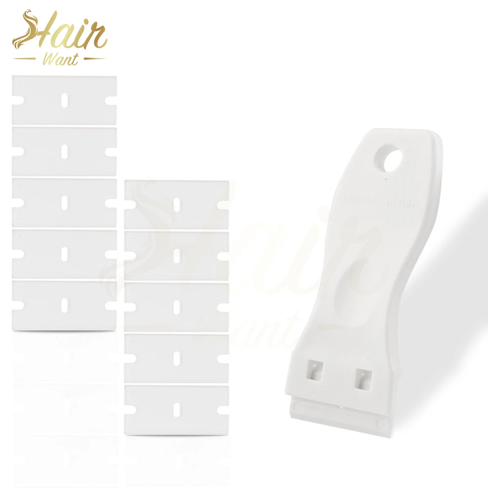 Hair Want Plastic Razor Blade Scrapers with 10PCS Blades Multi-funtional Cleaning Razor Scraper for Removing Stickers