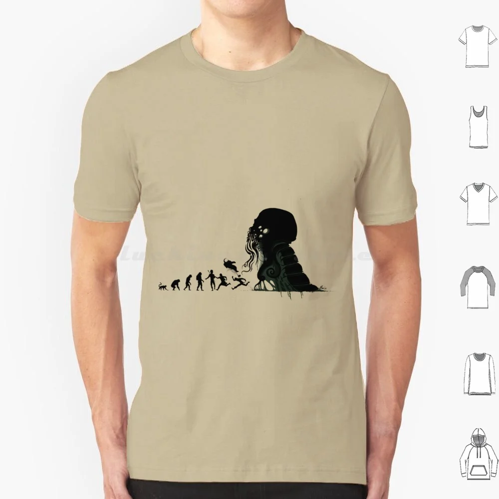 Evolutio | Perfect Gift T Shirt 6xl Cotton Cool Tee Evolution Science Eldritch Cthulhu Hp Darwin Evolution Silhouette Human