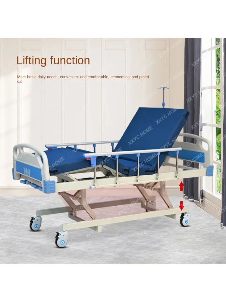 Nursing Bed Manual Overall Elevated Bed Home Paralysis Patients Therapeutic Bed Hospital Medical Sickbed Elderly Hand Bed