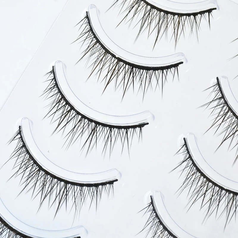 5 Paar Manga Baby Straight Lashes Hard Band Natural Fish Tail False Eyelashes Daily Cosplay Makeup – Detail 2