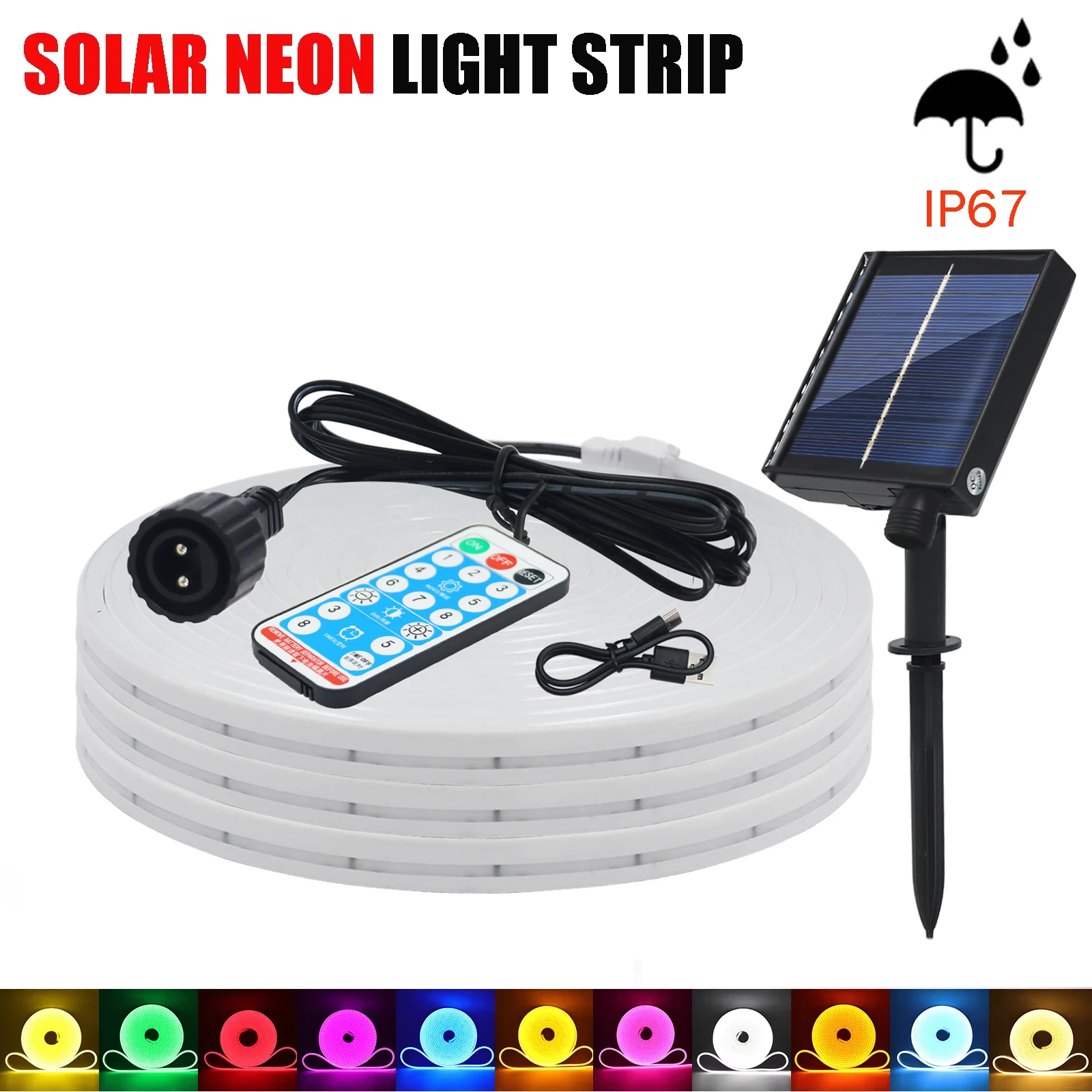 

Уличная силиконовая неоновая Светодиодная лента на солнечной батарее, 12 В, 120 светодиодов/м, 2835, 6*12 мм, форма, водонепроницаемая, 1 м, 2 м, 3 м, 4 м, 5 м, для украшения сада, лампа на солнечной батарее