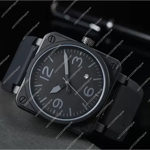 Fashion Square Automatic Mechanical Watch Casual Wristwatch with Calendar Display Classic Men's Analog Timepiece