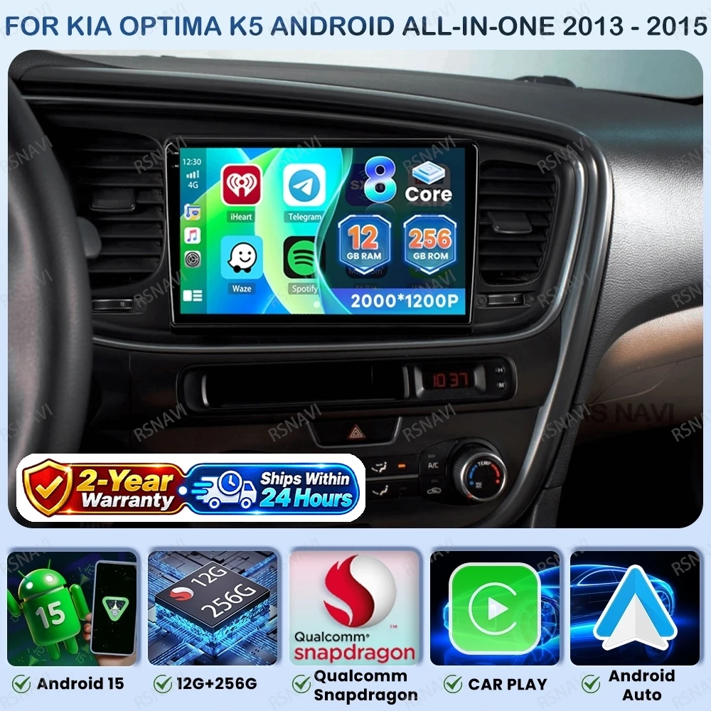 Android 16 Car Radio For KIA Optima K5 Android All-in-one 2013 - 2015 Multimedia Video Player Qualcomm Snapdragon DSP 5G WiFi
