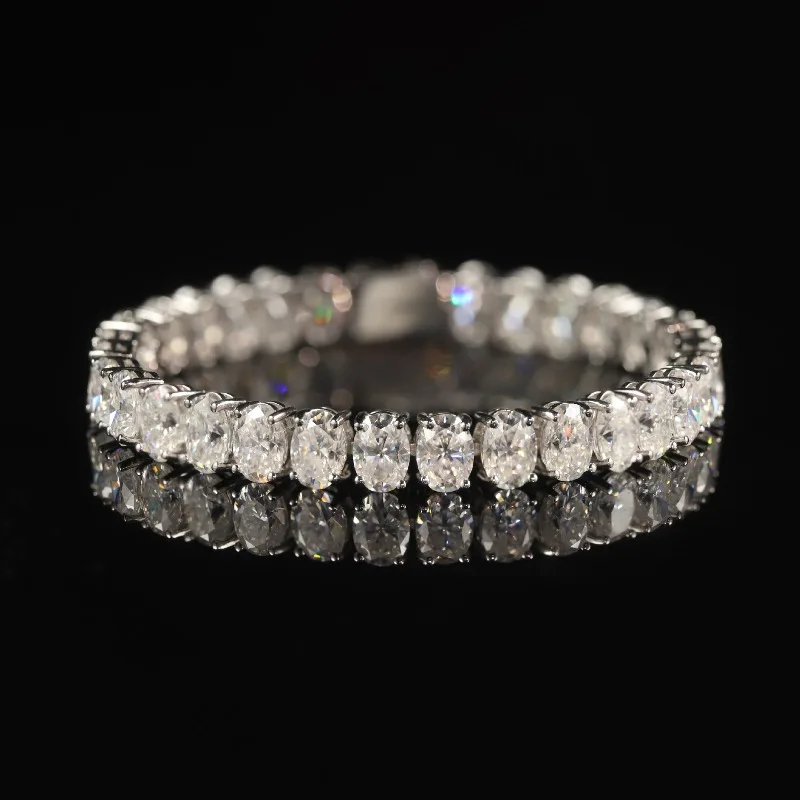 Tennis chain premium s925 sterling silver oval moissanite bracelet