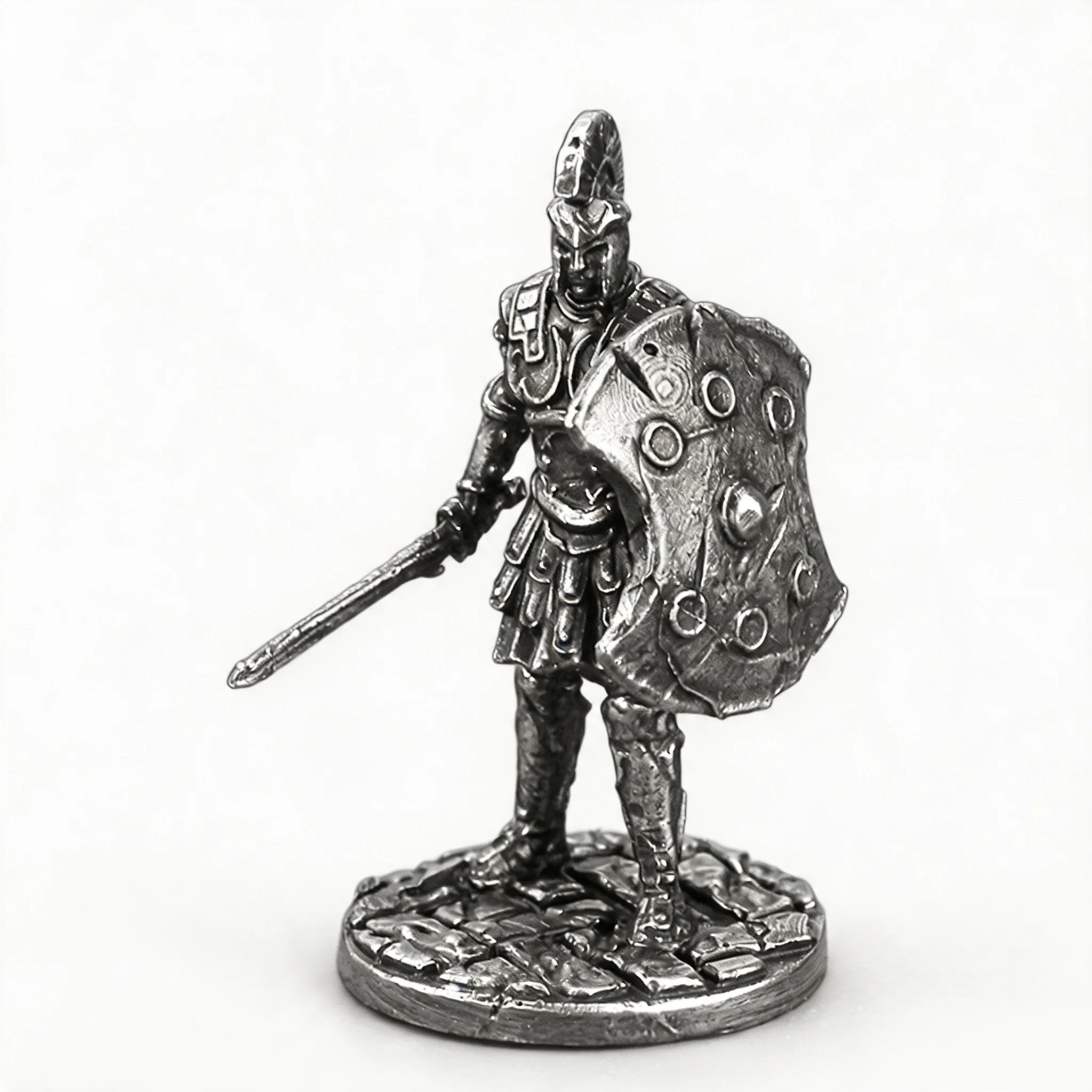 Metal Action Figure Spartan Warrior Greek Mythology Cupronickel Soldier War Model Craft Figurine Board Game Piece Ornament