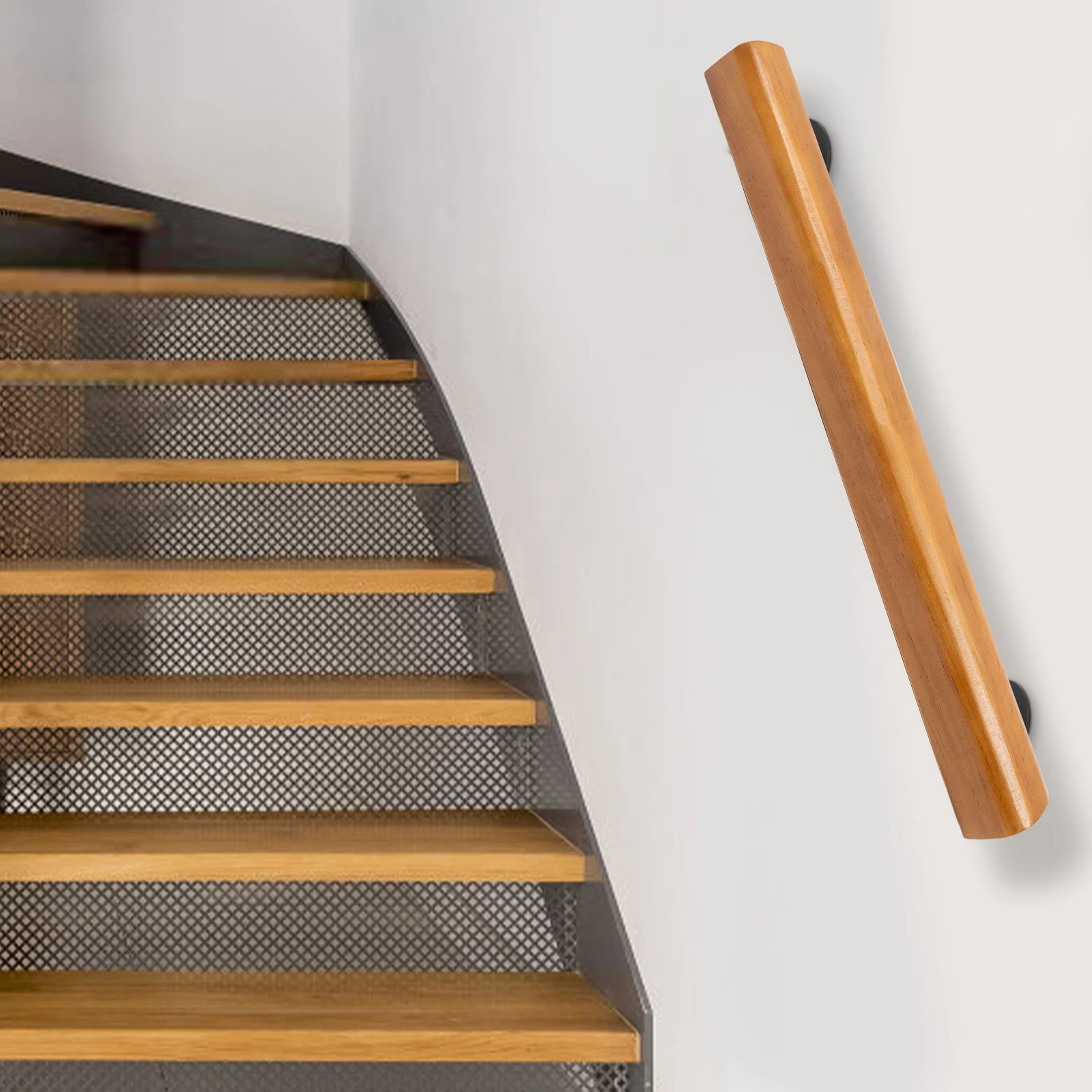 Solid Pine Wood Handrails for Stairs, 2ft Length, Rounded Edges for Safety,  and Stylish, Perfect for Enhancing Home Décor