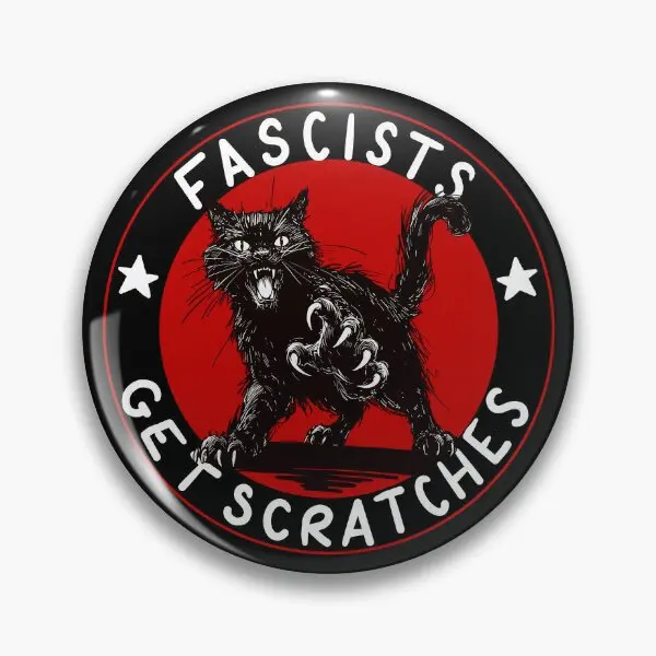 Cats Against Fascists  Soft Button Pin Collar Creative Women Jewelry Metal Brooch Decor Lover Hat Lapel Pin Gift Badge Cartoon