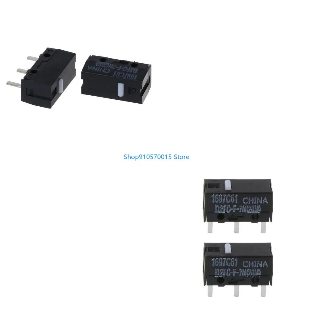 B95C 2PCS Switch 20 Million Life Gaming Mouse  Switch Button White Dot Contactor Microswitch D2FC-F-7N for