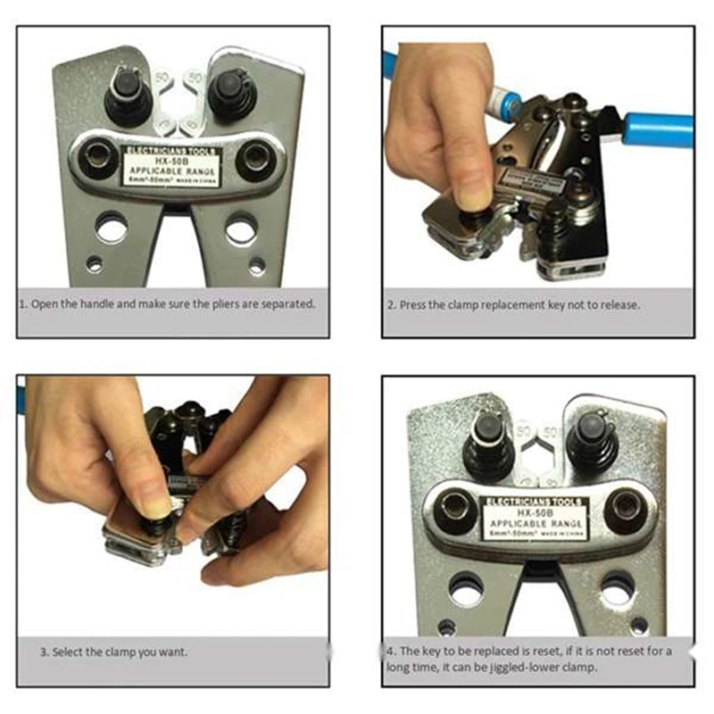 Kabel Lug alat Crimping tang listrik, Terminal tembaga/aluminium Ratcheting