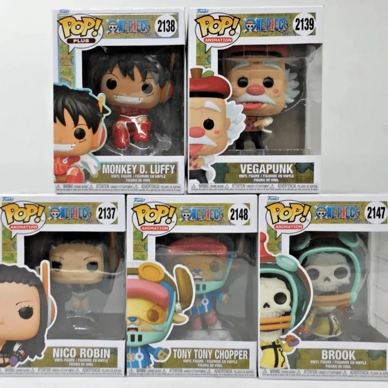 Funko Pop Original One Piece Tony Nico Egg Luffy Head Island Action Dolls 2137 2138 Brook Vegapunk Anime Sculpture Collect Gifts