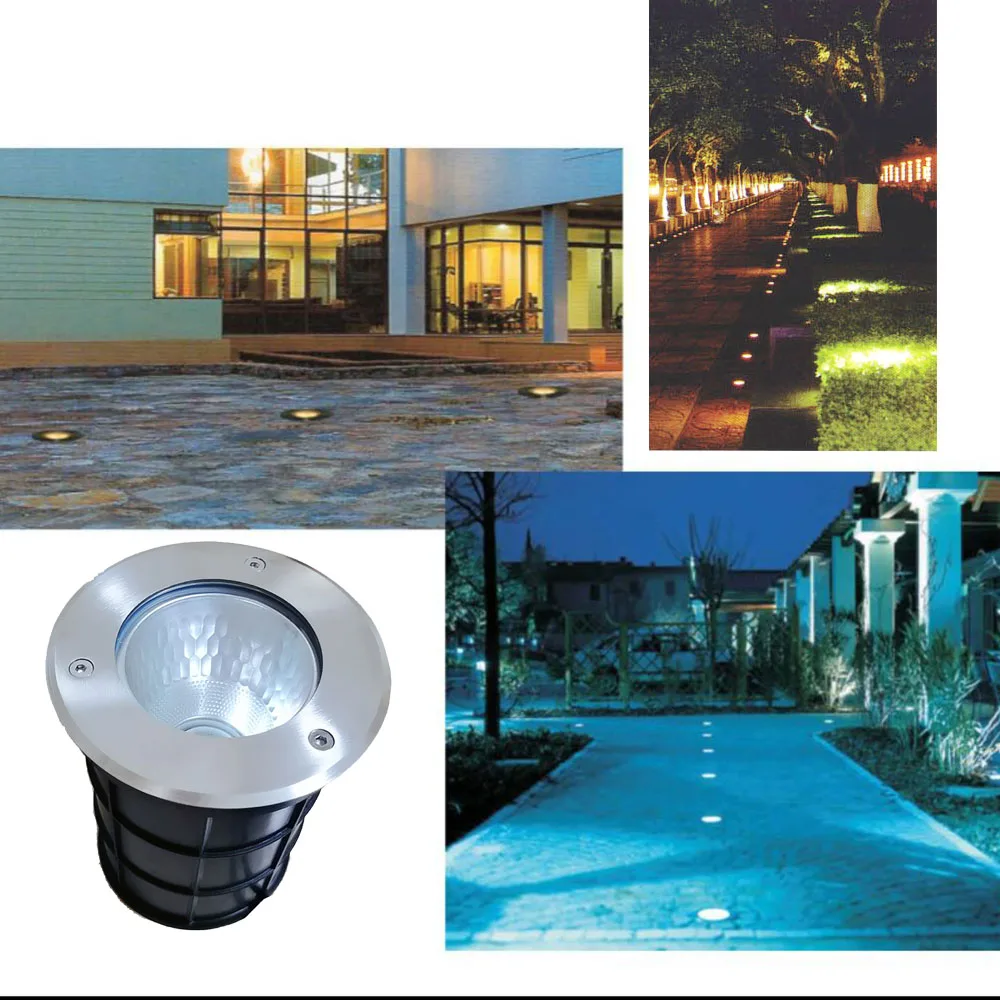 

E27 led underground lamp 12W stainless steel inground light Embedded ground lighting step garden lawn fixture