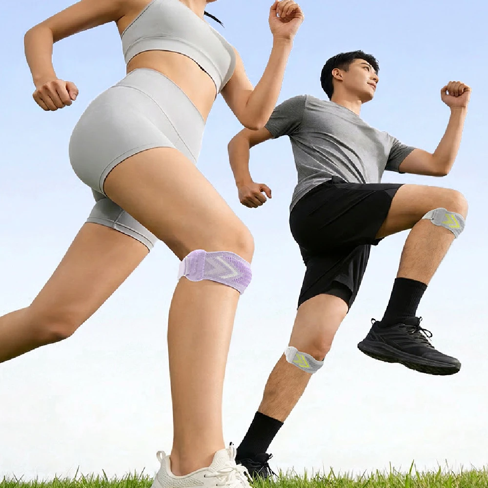 Adjustable Patella Stabilizer Brace, Non Slip Silicone Pad Knee Patellar Band For Trail Running Soccer Tennis Sports Care