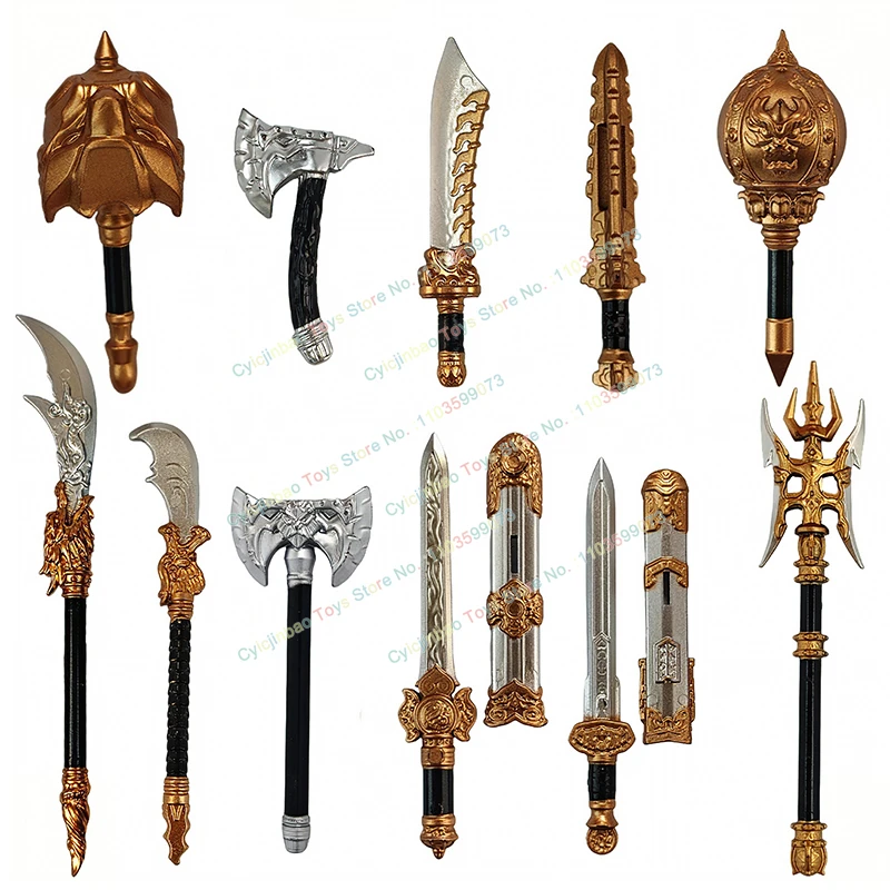 FDPJ179-189 Medieval Accessories Hammer Knife Sword Halberd Axe Soldier Warrior Building Blocks Action Figures Toys Gifts