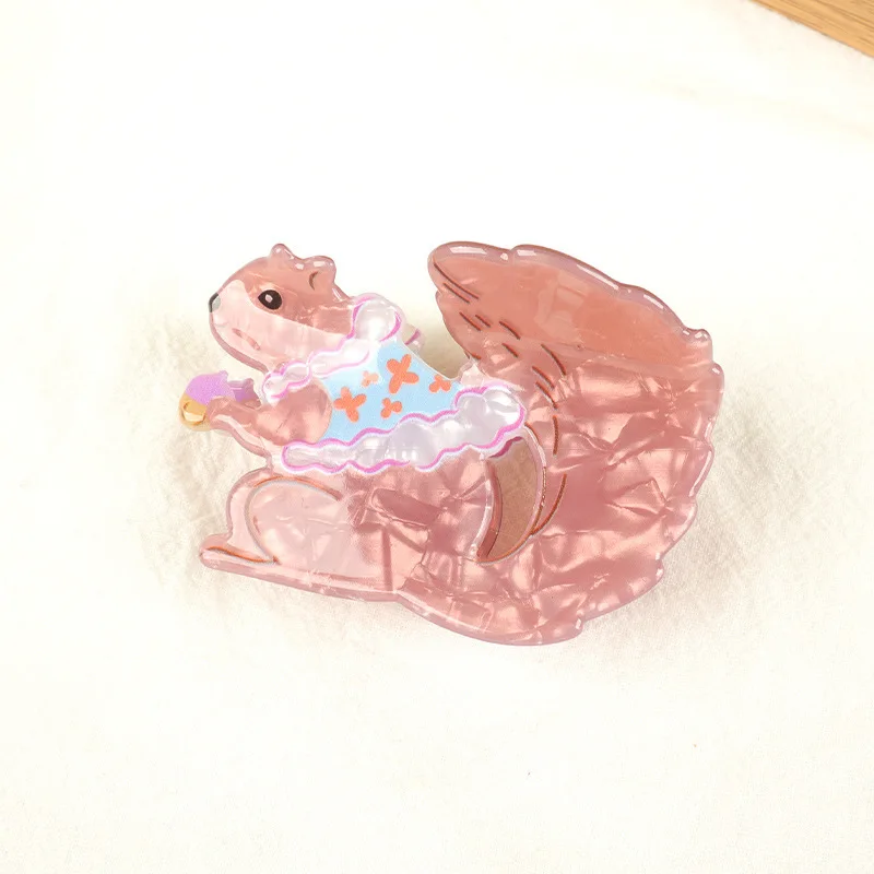 1 قطعة سلسلة حيوانات جديدة مخلب كليب أرنب عيد الفصح مخلب كليب السنجاب الاكريليك مشبك شعر مشبك مخلب لطيف وبسيط #6