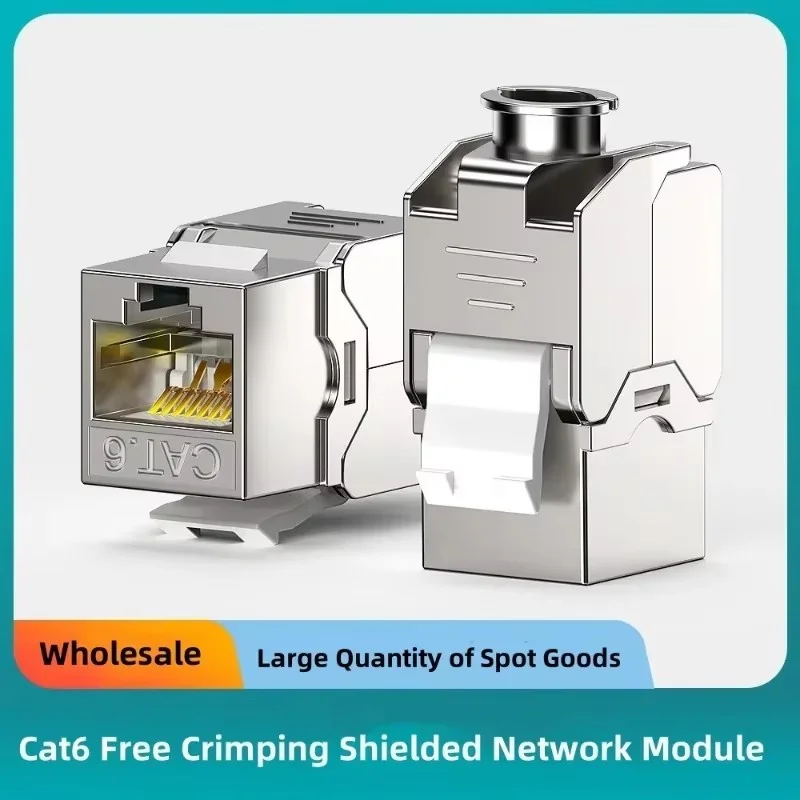 Female Cat6 6A Cat7 Keystone Jack Connector Module Shielding Conector For Networking Wire Ethernet Lan Cable RJ45 Internet Plug