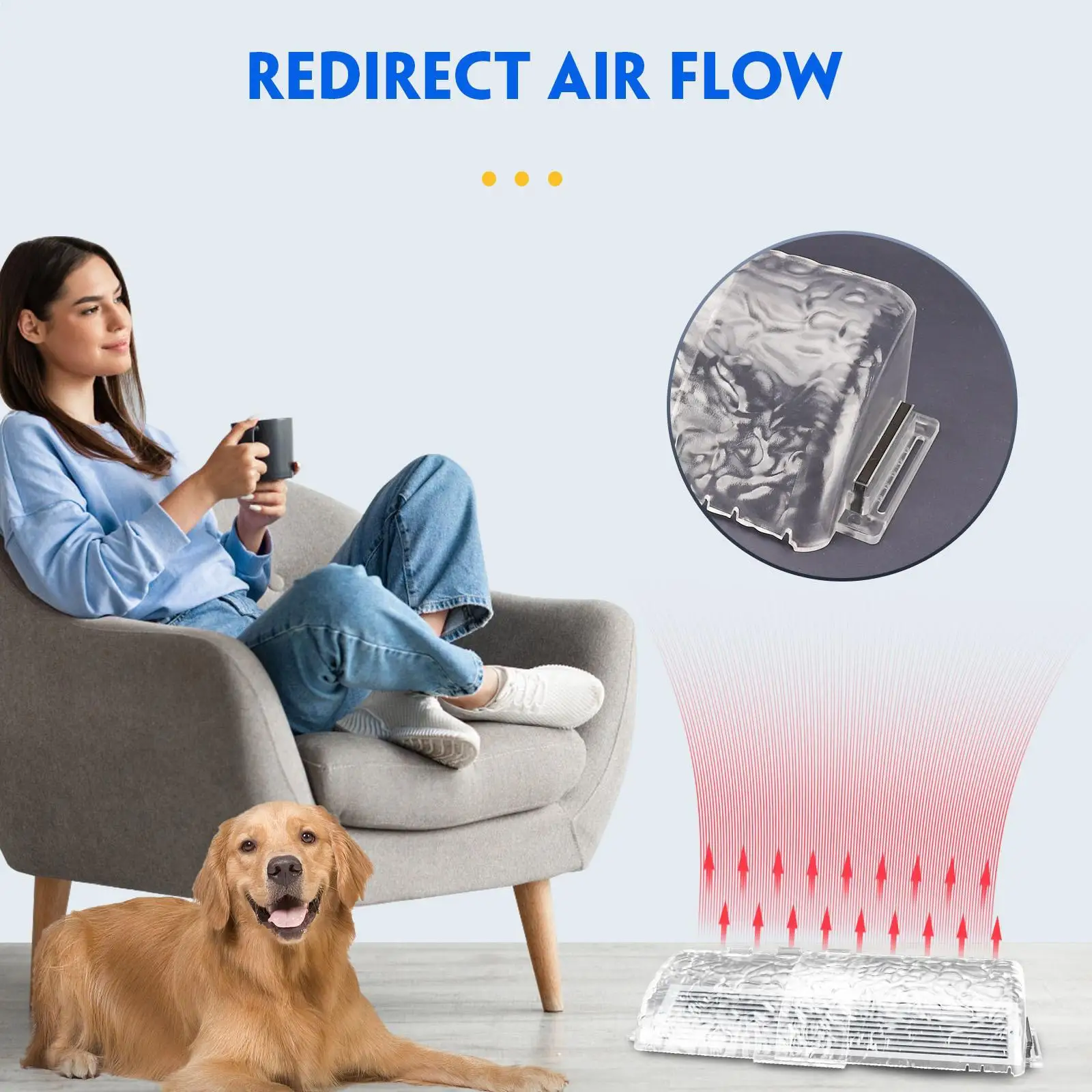 

AC Vent Deflector Magnetic Air Conditioner Airflow Diverter Multifunctional AC Deflector For Indoor Home Bedroom Office Living