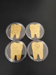 Tooth Fairy Gold Coin Children's Tooth Replacement commemorative coin Gift Collection Reward Souvenir Foreign Trade Commemorativ