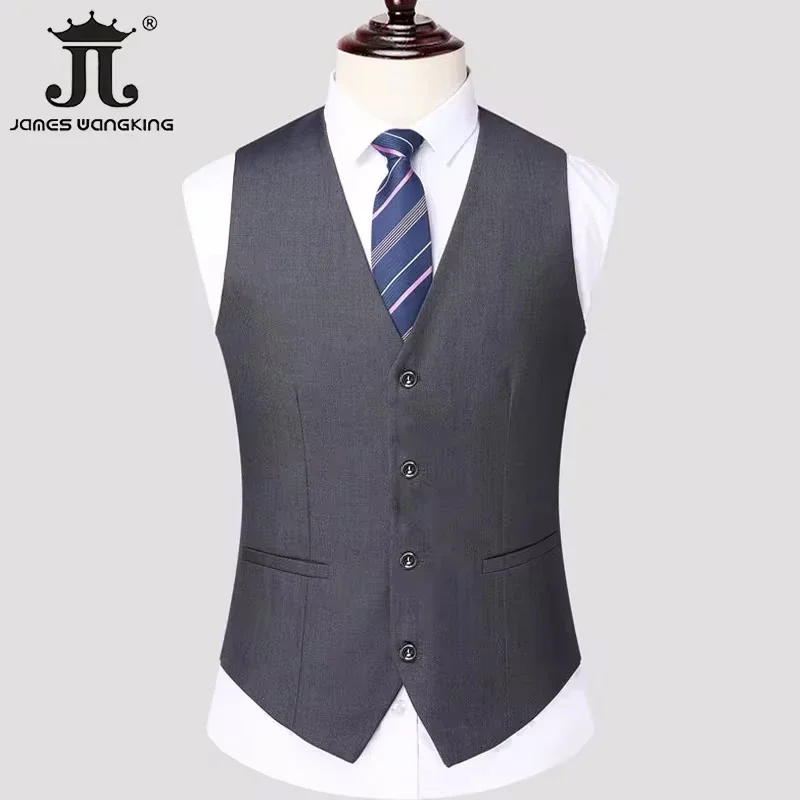 Boutique Fashion Solid Color Men\'s Leisure Business Office Suits and Vest Groom Groom Groom Wedding Dress Men\'s Waist Coat