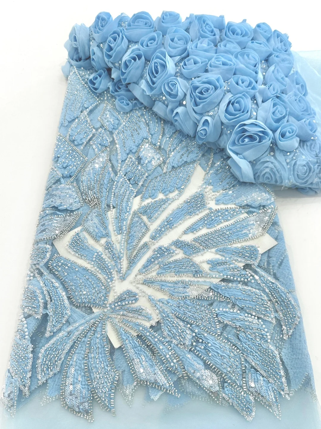 

3 ярда высококачественной вышитой африканской ткани с пайетками, французский тюль с бисером, кружевные ткани для нигерийских свадебных платьев.