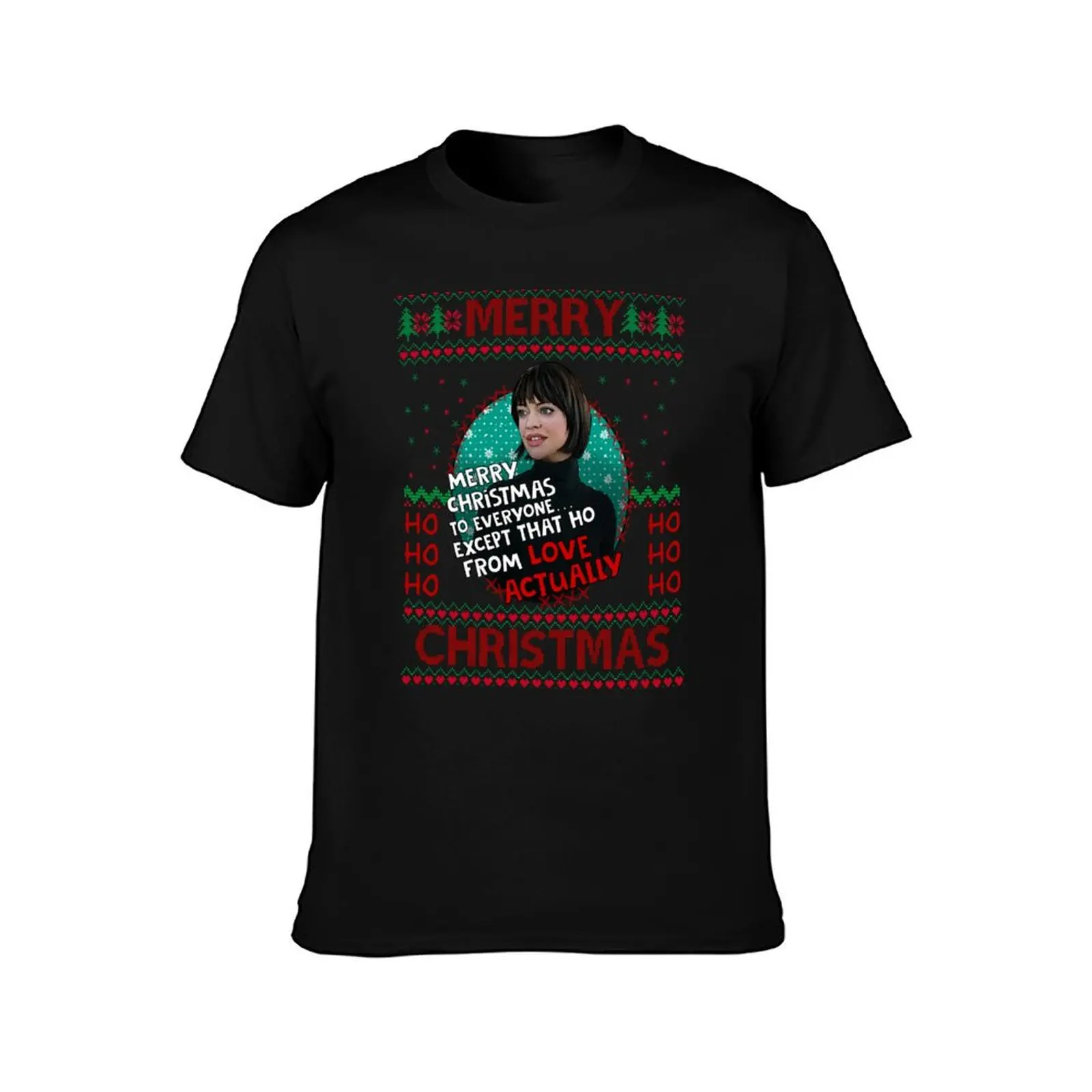 Love Christmas Actually ...except that Christmas Jumper T-Shirt Casual Loose Short Sleeve Tee for Men T-Shirt