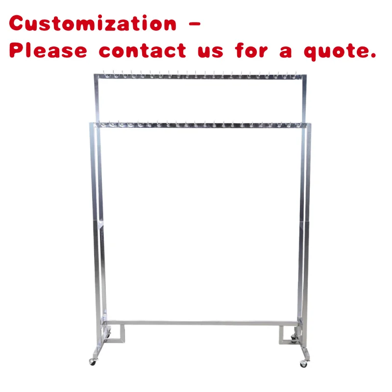 

custom.Portable Metal Garment Display Rack Stand Clothes & Apparel Warehousing & Supermarket Supplies