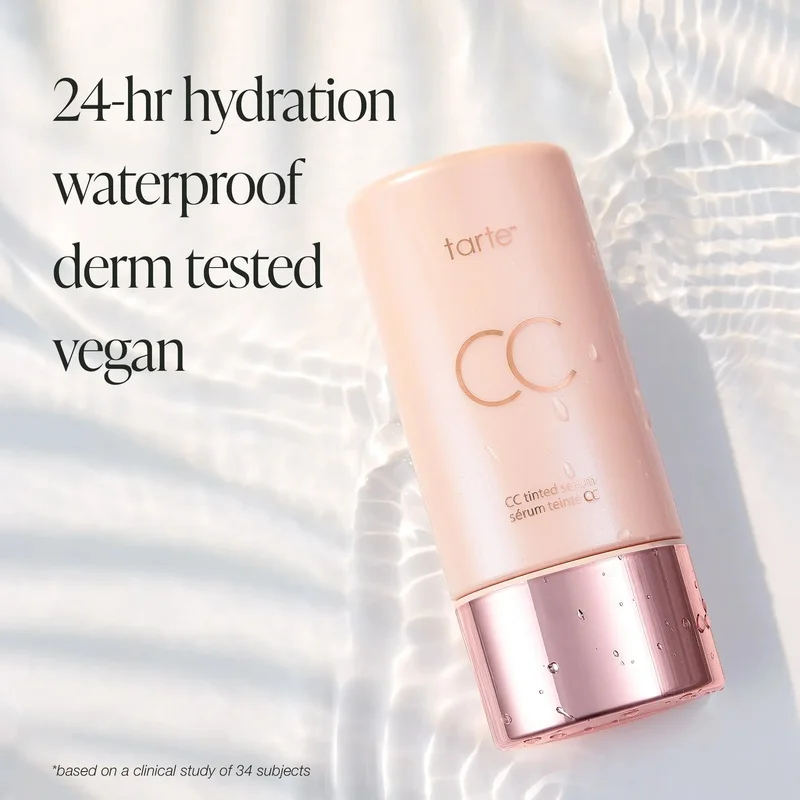 tarte CC Color-Correcting Tinted Serum, Lightweight Coverage, Natural Finish, Even Skin Tone Concealer Makeup