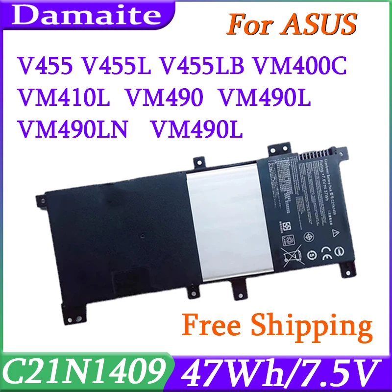 C21N1409 Laptop Battery for ASUS V455 V455L V455LB VM400C VM410L VM490 VM490L VM490LN VM490LN4510 X454LB Y483LD