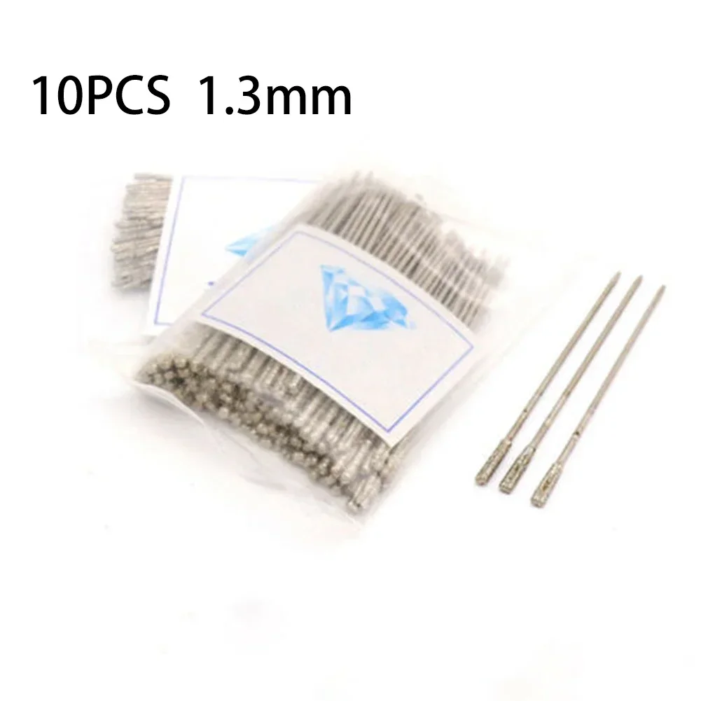 10Pc Diamond Coated Tipped Drill Bits Set 1mm 1.3mm 1.8mm 2mm 2.4mm Fit Jade Agate Jewelry Ceramics Glass Drilling Parts