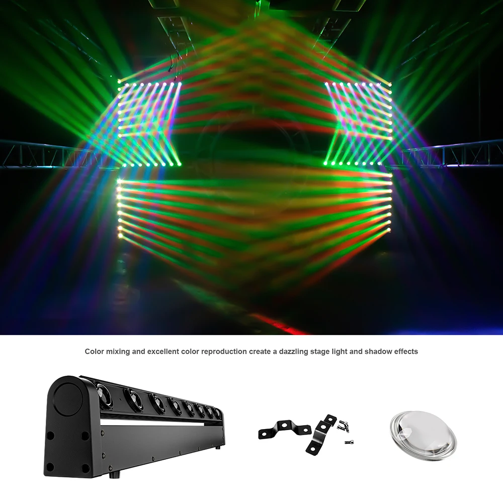 SHEHDS 1pcs Beam LED 8x12W RGBW 4in1 Moving Head Stage Lighting For Bar DJ Disco Club Dance Floor Wedding Stage Performance