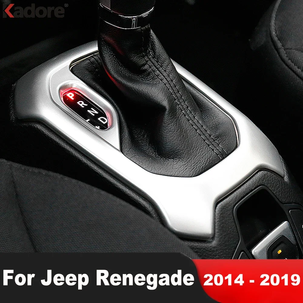 For Jeep Renegade 2014 2015 2016 2017 2018 2019 Matte Car Center Console Gear Shift Box Panel Cover Trim Interior Accessories