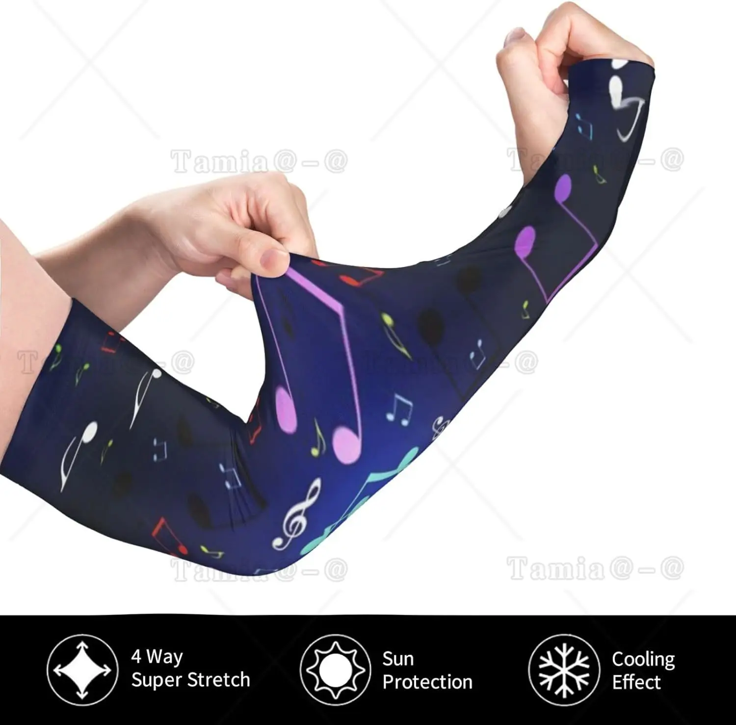 Music Notes Arm Sleeves Music Arm Cover Gardening Notes Cooling Arm Sleeves for Outdoor
