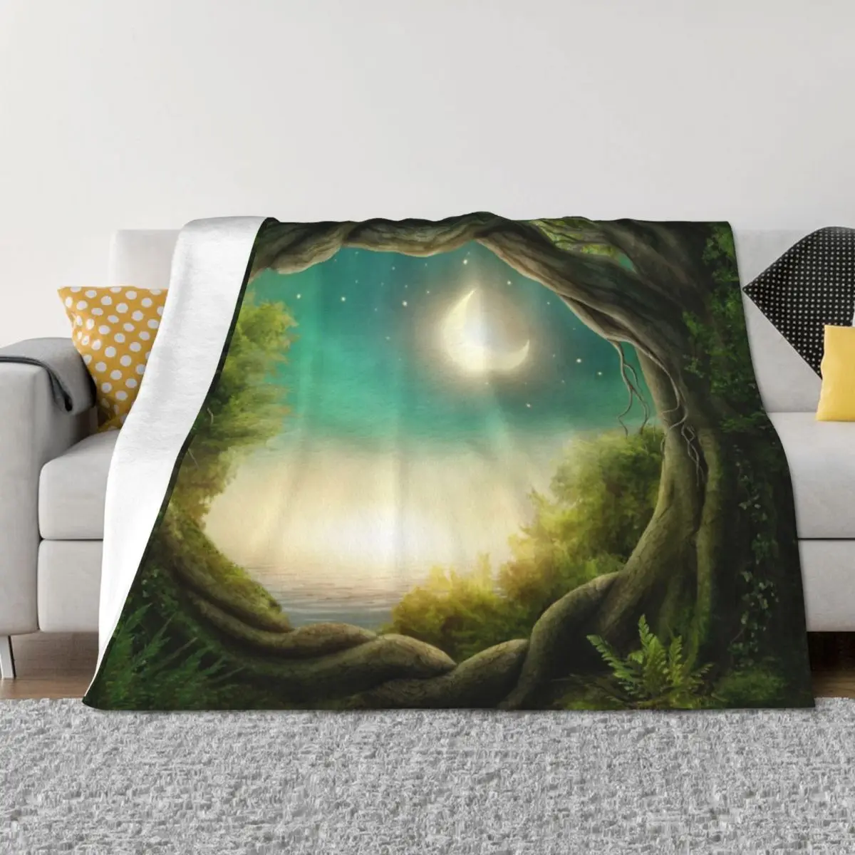 

Magic Moon Tree Throw Blanket Nap Decorative Throw for sofa Blankets