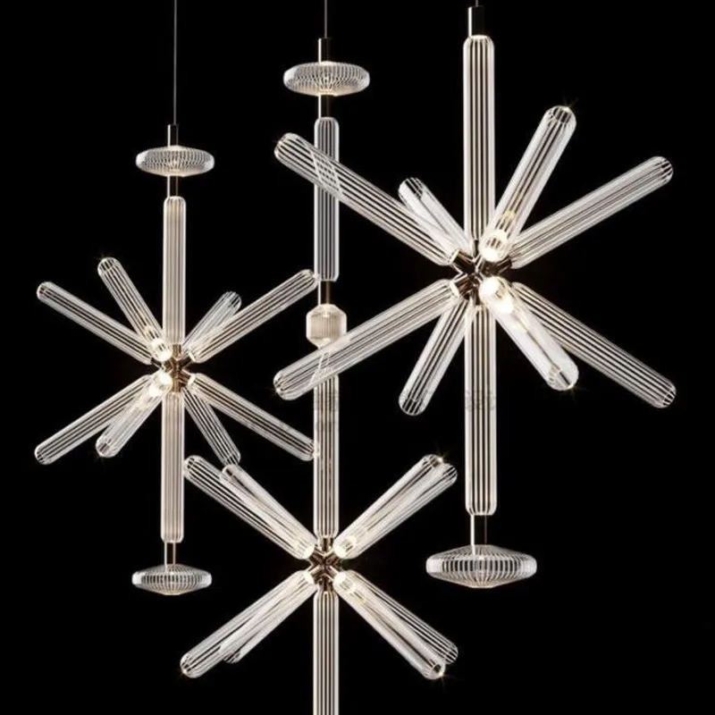 

Glass tube pendant lighting danish design Glass dandelion chandelier Kitchen Bedroom Dining Room postmodern pendant lights