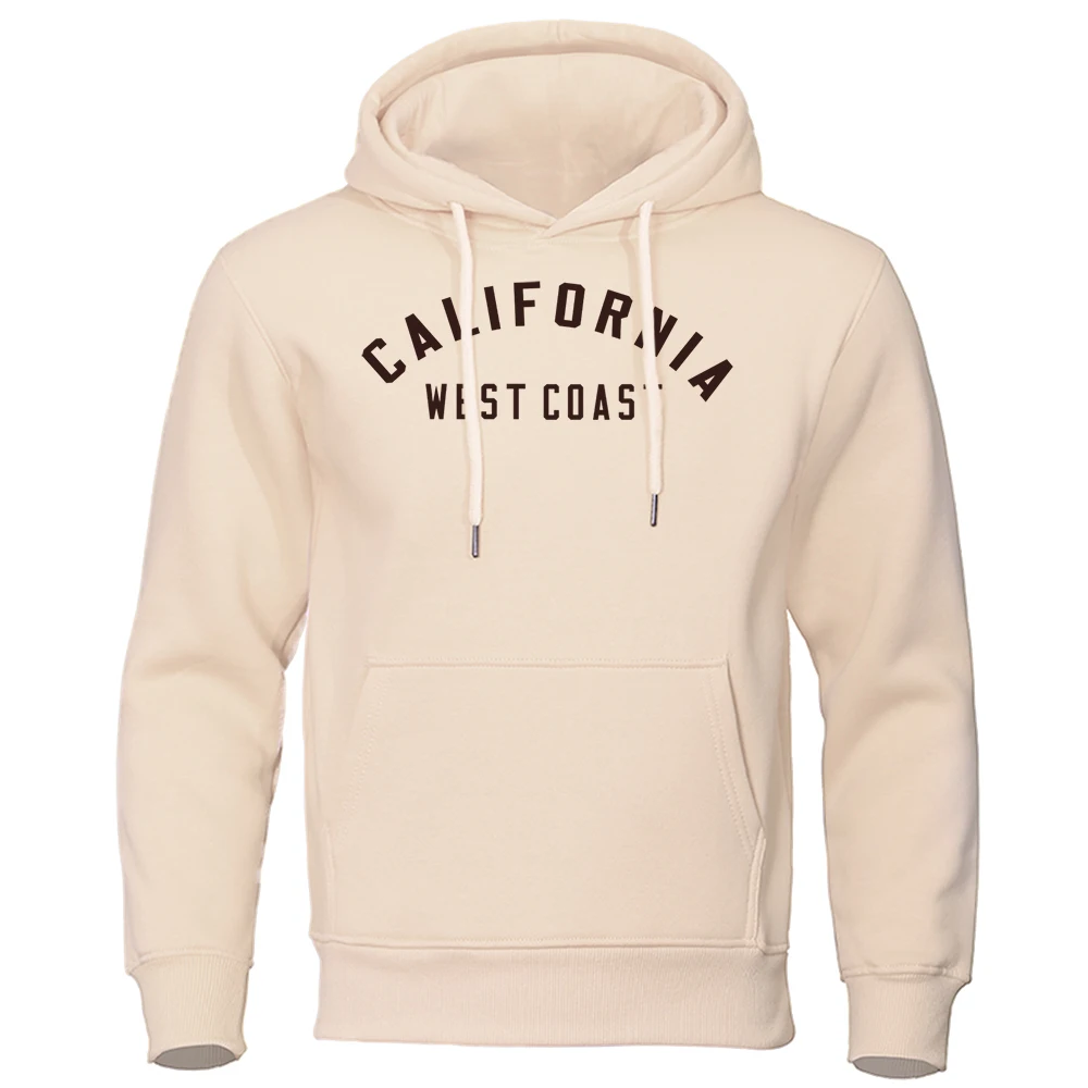 

California West Coast Letter Printing Mens Clothing Cute O-Neck Hoodies Pattern Warm Streetwear Cartoons Warm Male Streetwear